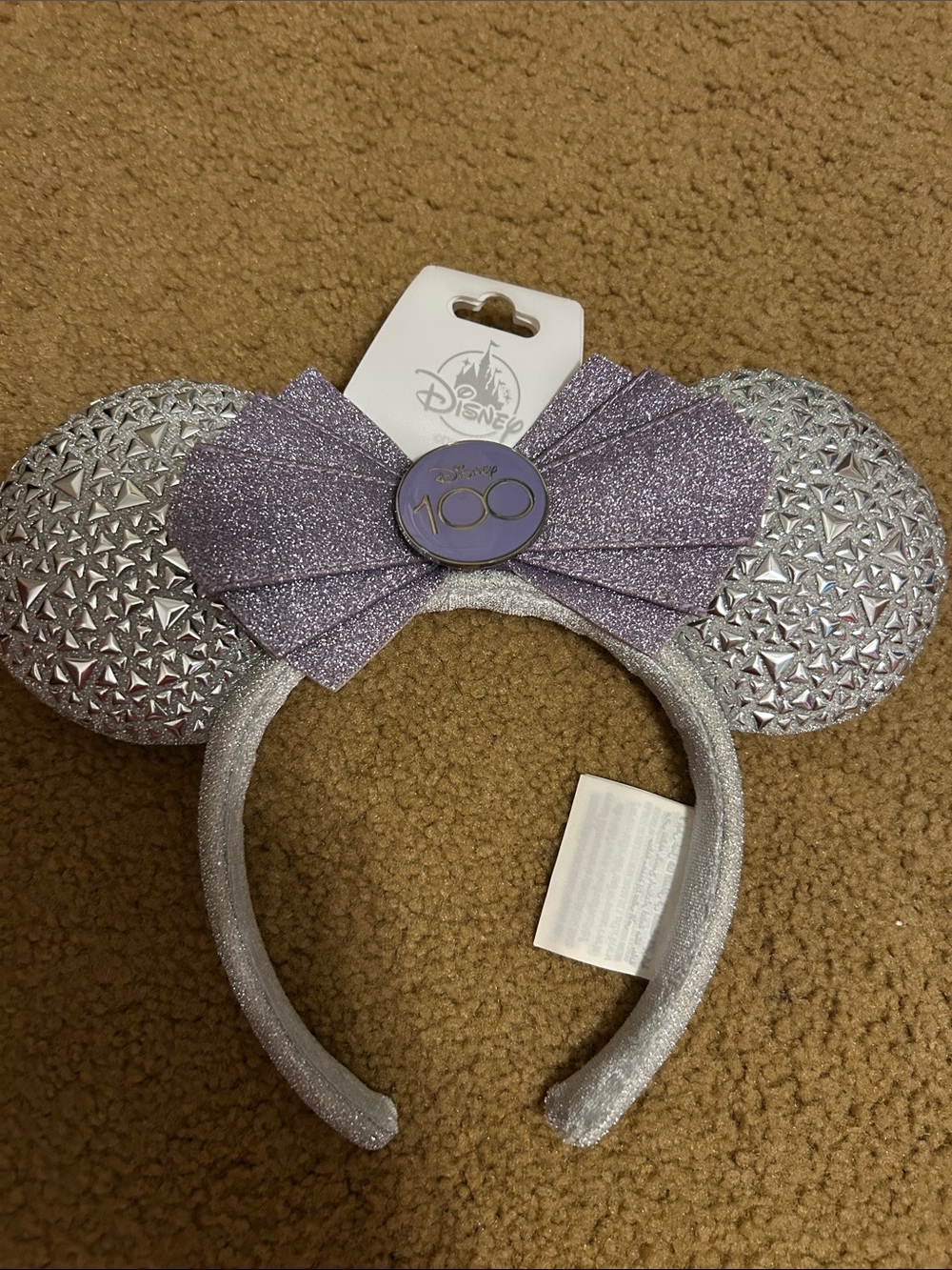Disney Silver and Lavender 100th Anniversary Minnie Ears Headband